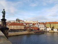 Blick auf die Prager Burg von der Karlsbrücke