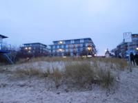 Hotel vom Strand aus