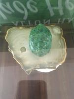 Nachbildung des berühmten Jade-Kopfes in Altun Ha