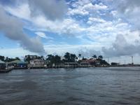 Einfahrt in den Hafen von Belize City