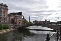 139 Stockolm, Abfluss des Mälarsees zur Ostsee mit Parlamentsgebäude und Ridddarholmen