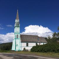 Die alte Holzkirche bei Stuart Lake