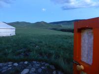 Blick aus der Tür der Jurte.