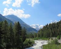 Fahrt mit dem Bernina-Express  Blick ins Val Rosegg