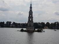 Wolga Kreuzfahrt, Kirchturm von Kaljasin