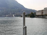Ein Blick zum Luganer See mit Fontäne.