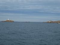 Jersey, Corbier Leuchtturm bei Flut