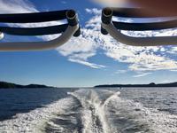 Mit dem Boot zurueck nach Tofino