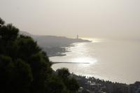 Blick vom Gibralfaro in Richtung Osten der Costa del Sol in Richtung der Costa Tropical