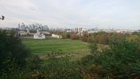 Blick vom Royal Observatorium auf Greenwich und die Docklands
