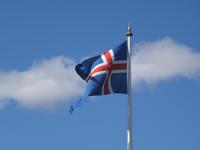Islandflagge in Thingvellir