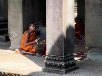 Moenche wohnen nach wie vor in Angkor Wat