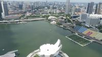 Singapur, Blick vom Sky Observation Deck des Marina Bay Sands Hotels