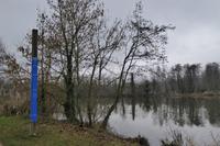 Jouy-aux-Arches, Hochwassermarke an der Mosel