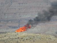 Abfackelung der Gase der Erdölferderung