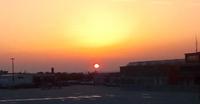 Sonnenaufgang am Flughafen Dresden
