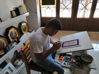 In der Kunstwerkstatt von Davron Toshev in Buchara