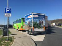 Reisebeginn: mit dem Bus und Fahrradanhänger nach Süd Holland