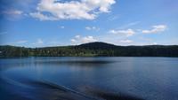 Einer der Seen, die durch den Dalsland Kanal verbunden werden, Langbron, Schweden