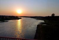 3182 Die Elbe bei Dessau im Sonnenuntergang