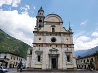 Fahrt mit dem Bus von Tirano nach Sils, Wallfahrtskirche Madonna di Tirano