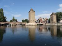Strasbourg - Fahrt auf der Ill, Ponts Couverts = gedeckte Brücken