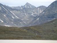 Blick zur Styggbretind in Jotunheimen von Leirvasbu aus. 2240 m.