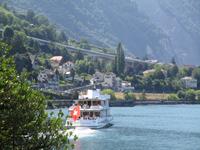 Chateau Chillon. Autobahn und Schiff