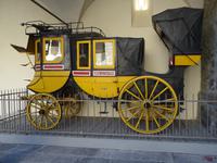 Brig, Stockalperschloss, historische Postkutsche
