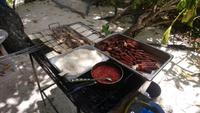 Grillmittagessen am Strand