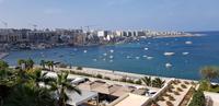 Malta -Blick von unserem Hotel auf die Salina Bay 