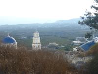 Blick Berdorf Pyrgos auf Santorin