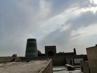 Blick auf den kurzen Minarett vom Sommerpalast, Ark-Zitadele, Chiwa