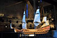 Das Model der Vasa mit Segeln