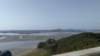 Blick auf Nordkorea am anderen Flussufer
