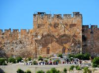 Blick auf das Goldene Tor durch das der (jüdische) Messias kommen wird