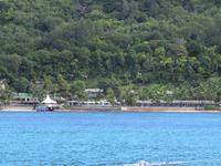 Unser Hotel vom Meer aus gesehen