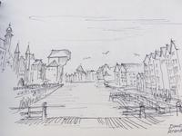 Ansicht von Stara Motlawa skizziert von Hr. Schmidt Reisegast