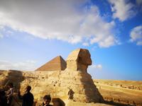 Sphinx vor der Cheops Pyramide