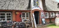 Hallig Galerie mit angespülten Schuhen