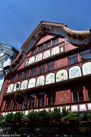 Appenzell - Typische Fassadenmalerei und typische Giebelformen