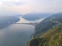 Blick vom San Salvatore über den Lago di Lugano, in Richtung unserer Wanderung (rechts)