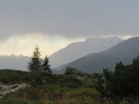 Blick zur Marmolada bei Regen