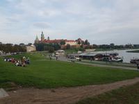 Blick zur Wawelburg und den Wiesen an der Weichsel