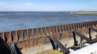 Eidersperrwerk- Blick zur Nordsee