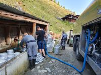 Abholung der Heumilch an der Pfundsalm