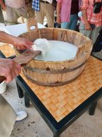 Masseria im Itratal, Vorführung der Mozzarellaherstellung