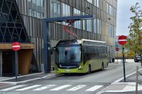 Trondheim - Technologie des 21. Jh. - elektrische Schnellladestation für Linienbusse