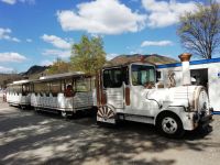 Einige Gäste fahren mit dem Wachau-Bummelzug