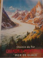 Chamonix, Plakat Mer de Glace in früherer Zeit